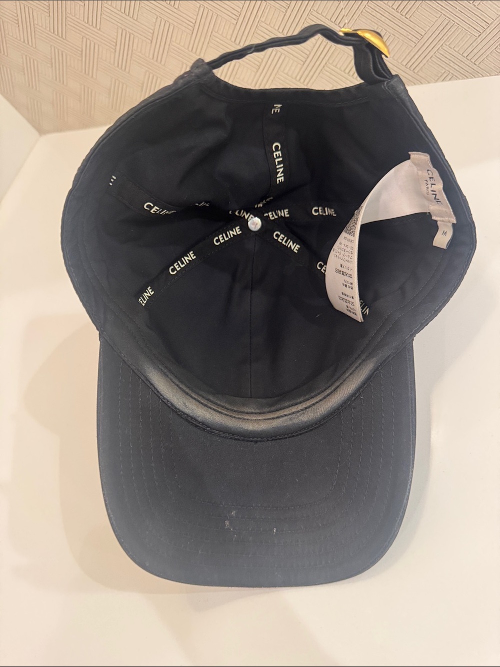 CELINE Baseball Cap logo color Black Size Medium 100% cotton - Picture 9 of 13